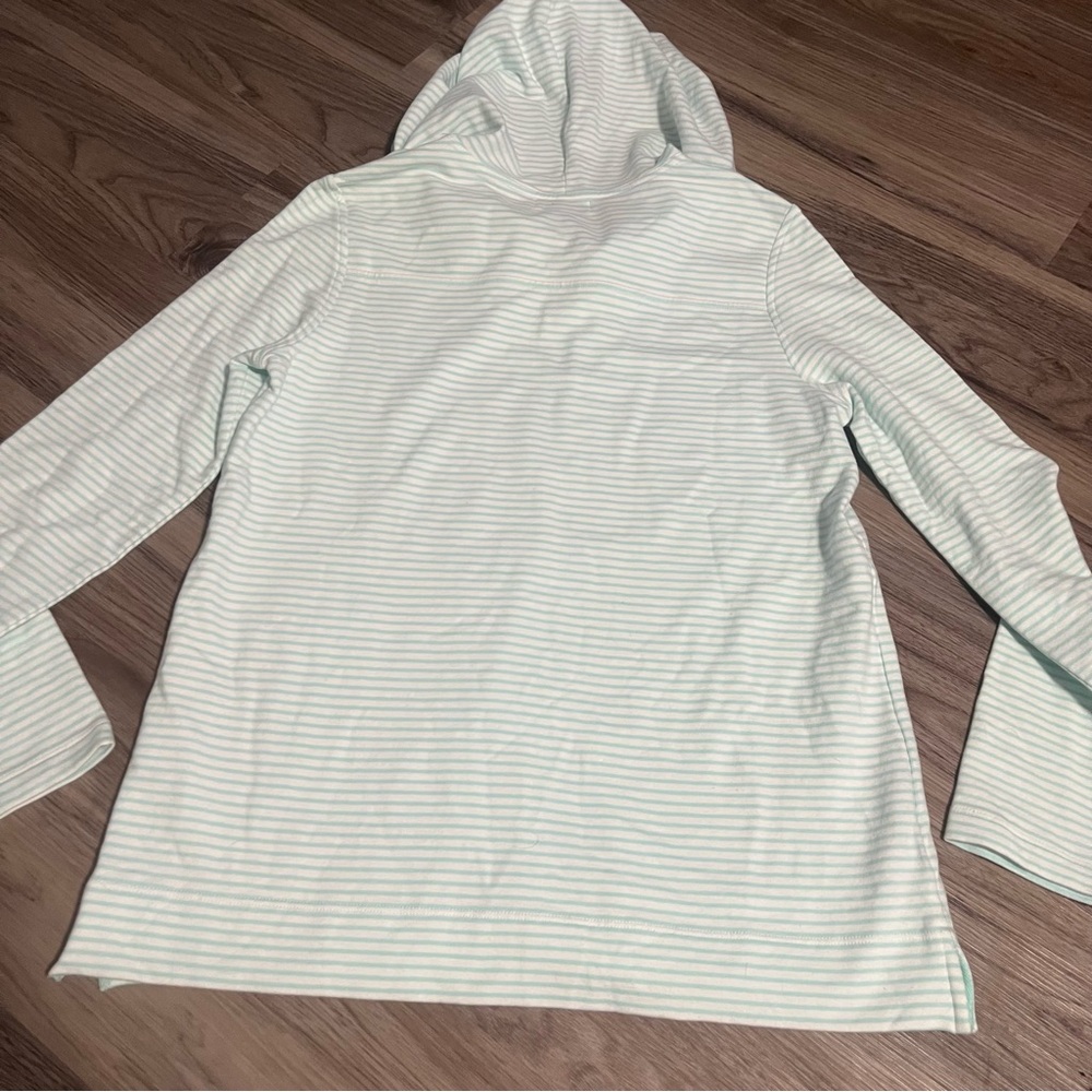 Vineyard Vines Mint Blue and White Striped Hoodie; Small - Picture 6 of 7